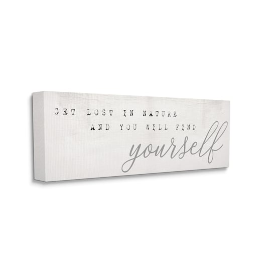 Stupell Industries Find Yourself In Nature Phrase Vintage Typewriter Typography Canvas Wall Art